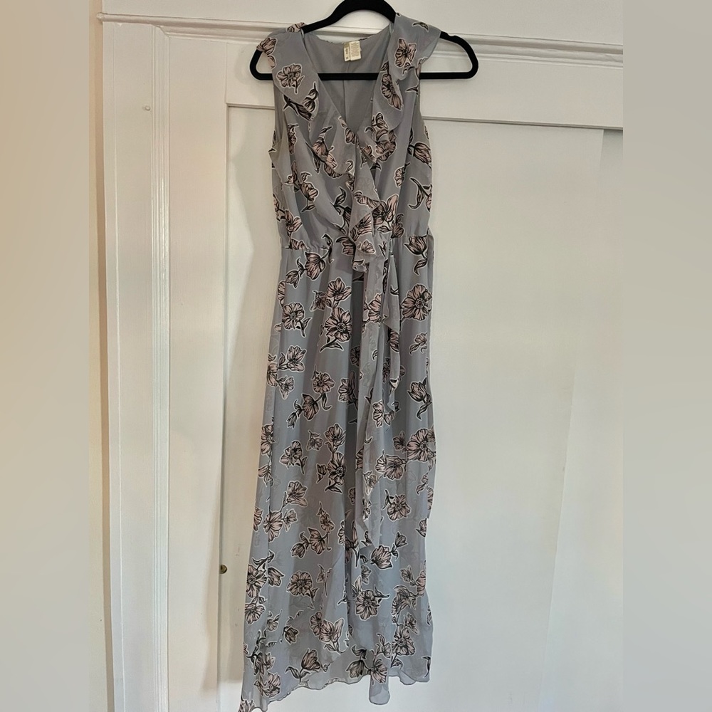 Lavender and pink floral maxi dress